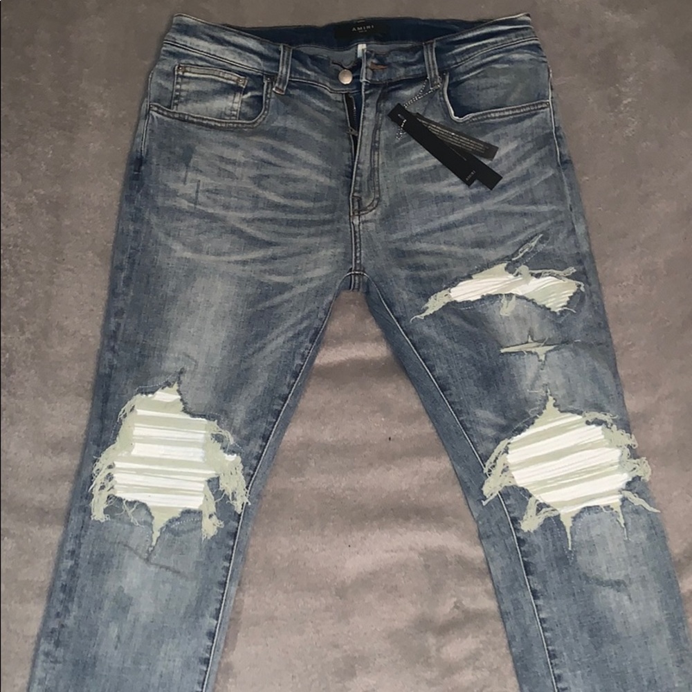 Amiri White Patch Jeans